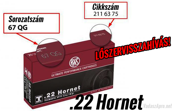 .22 Hornet l�szervisszah�v�s