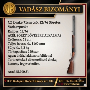 CZ Drake 71cm cs�, 12/76 S�r�tes Vad�szpuska